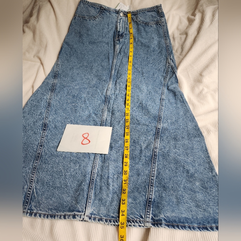 H&m denim maxi skirts light blue BNWT - Picture 10 of 16